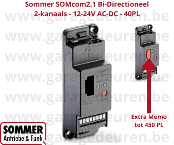 Sommer SomCom2.1 RX09-2-1-868 ontvanger  repeater 868 mhz - 40 plaatsen en met memo 450 plaatsen - art 105405